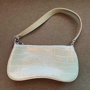 JW Pei Green Croc Baguette Small Shoulder Bag Purse Y2K